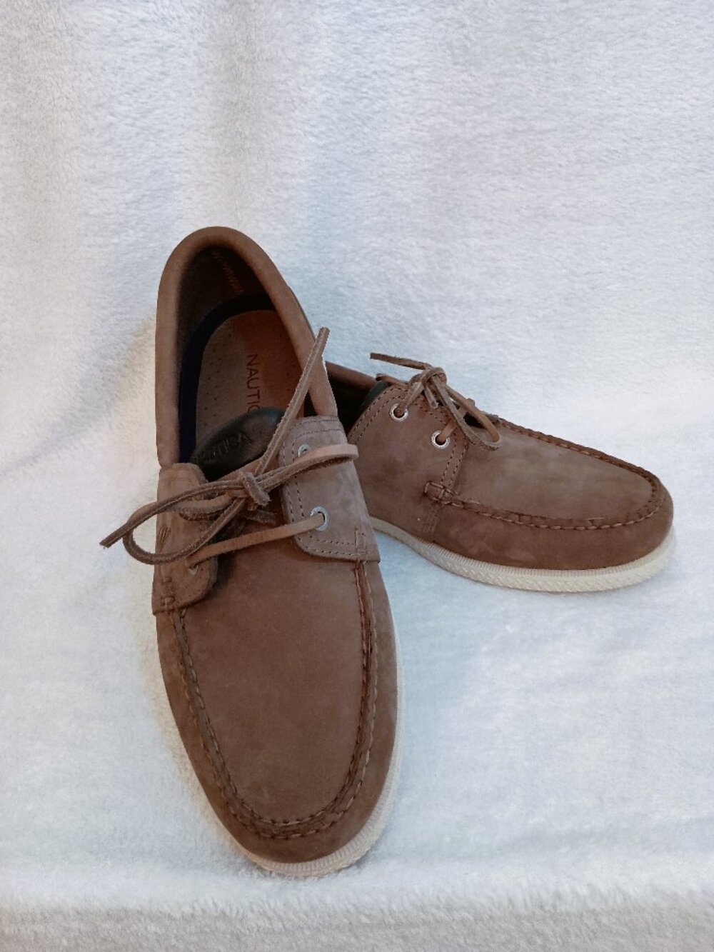 Nautica Nubuck Leather Boat Shoes Sz 11 M Brown NWOB